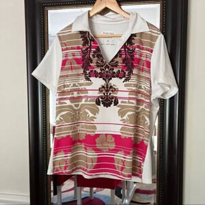 Tehama V Neck Golf‎ Polo Top Size XL